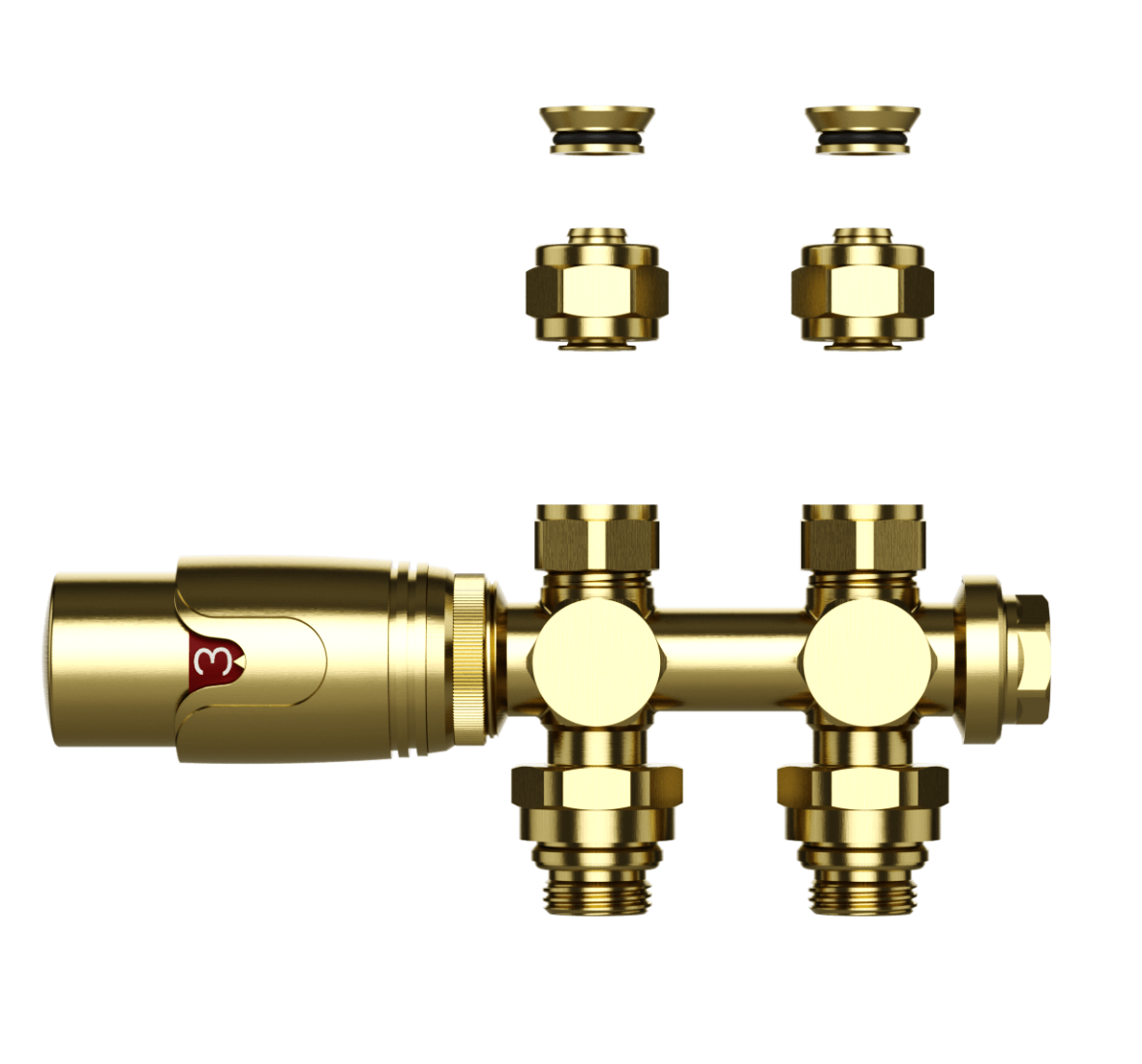 Thermostatisch Multi blok set - Geborsteld Goud - 15 / 16 mm