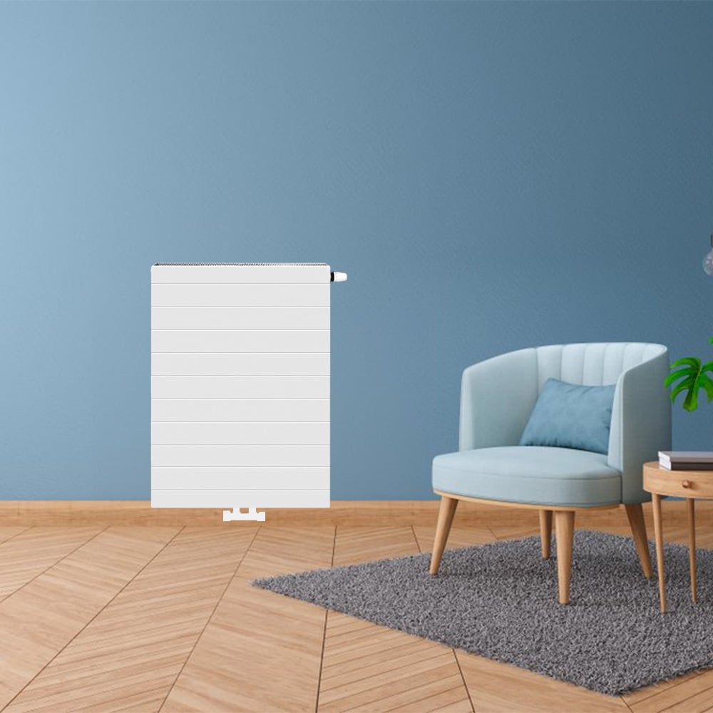 H90 x B40 T11 - Paneelradiator C8 gegroefde voorzijde Wit