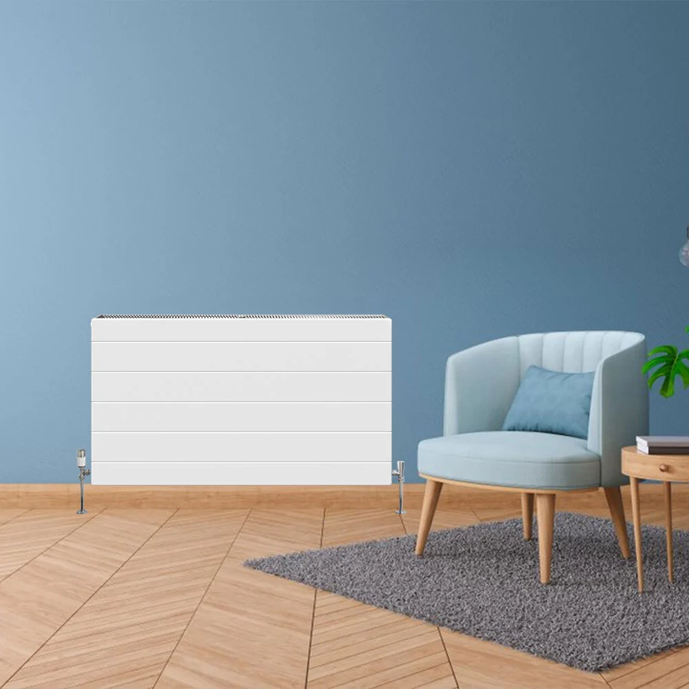H40 x B140 T33 - Paneelradiator C4 gegroefde voorzijde Wit
