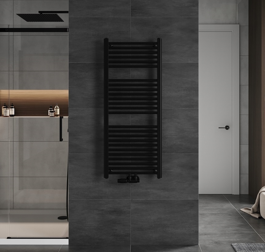 H120 x B60 cm - Handdoekradiator - Mat Zwart