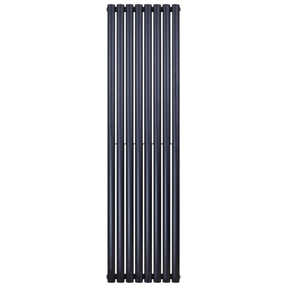 OVAL Verticale designradiator - H180 x B47 cm - midden-aansluiting Zwart - 1640 Watt