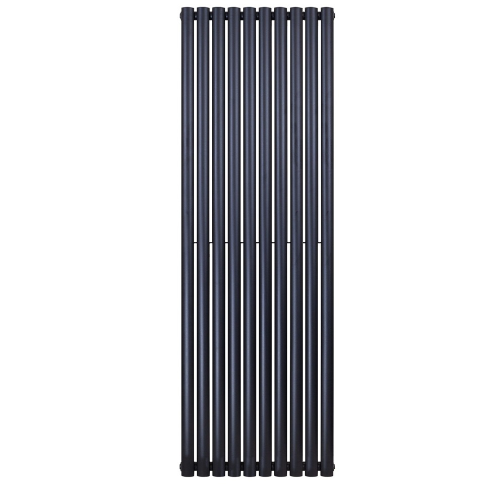 OVAL Verticale designradiator - H180 x B59 cm - midden-aansluiting Zwart - 2050 Watt
