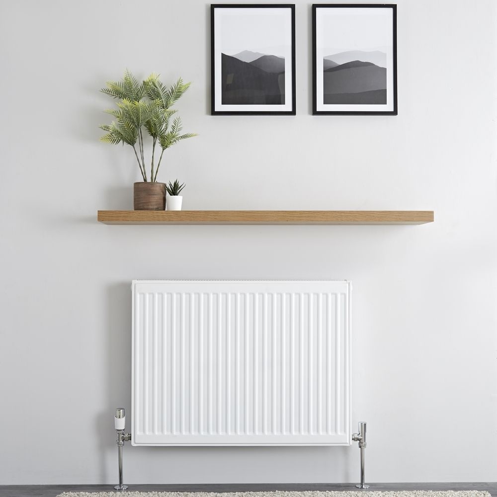 H60 x B220 T33 Paneelradiator - C4 Geribbelde voorzijde - Wit