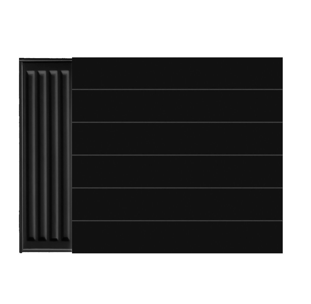 H50 x B180 cm  LINEA radiator voorplaat - Zwart (Ral 9005)