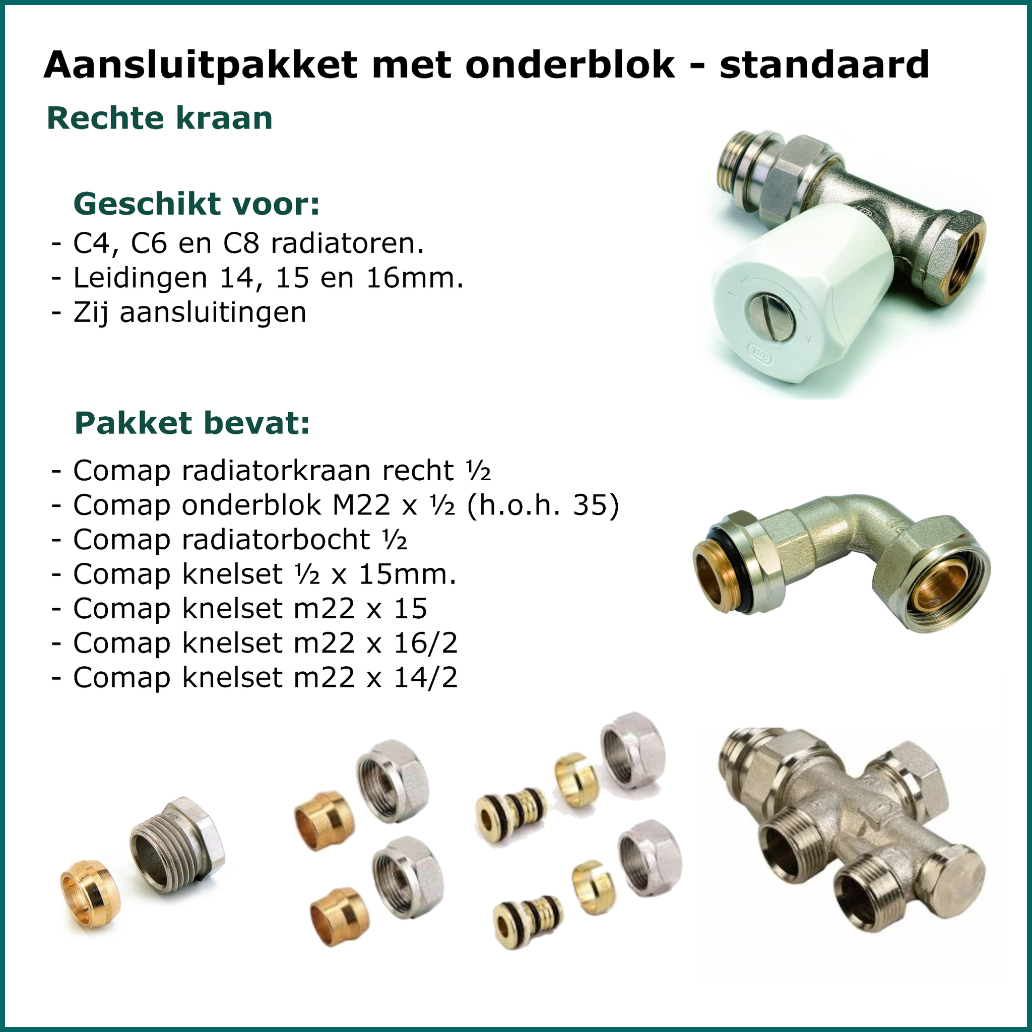 Set 6 - Aansluitset Recht - Onderblok - Standaard