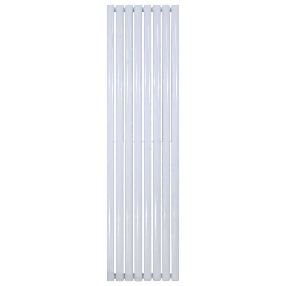 OVAL Verticale designradiator - H180 x B47 cm - midden-aansluiting wit - 1640 Watt