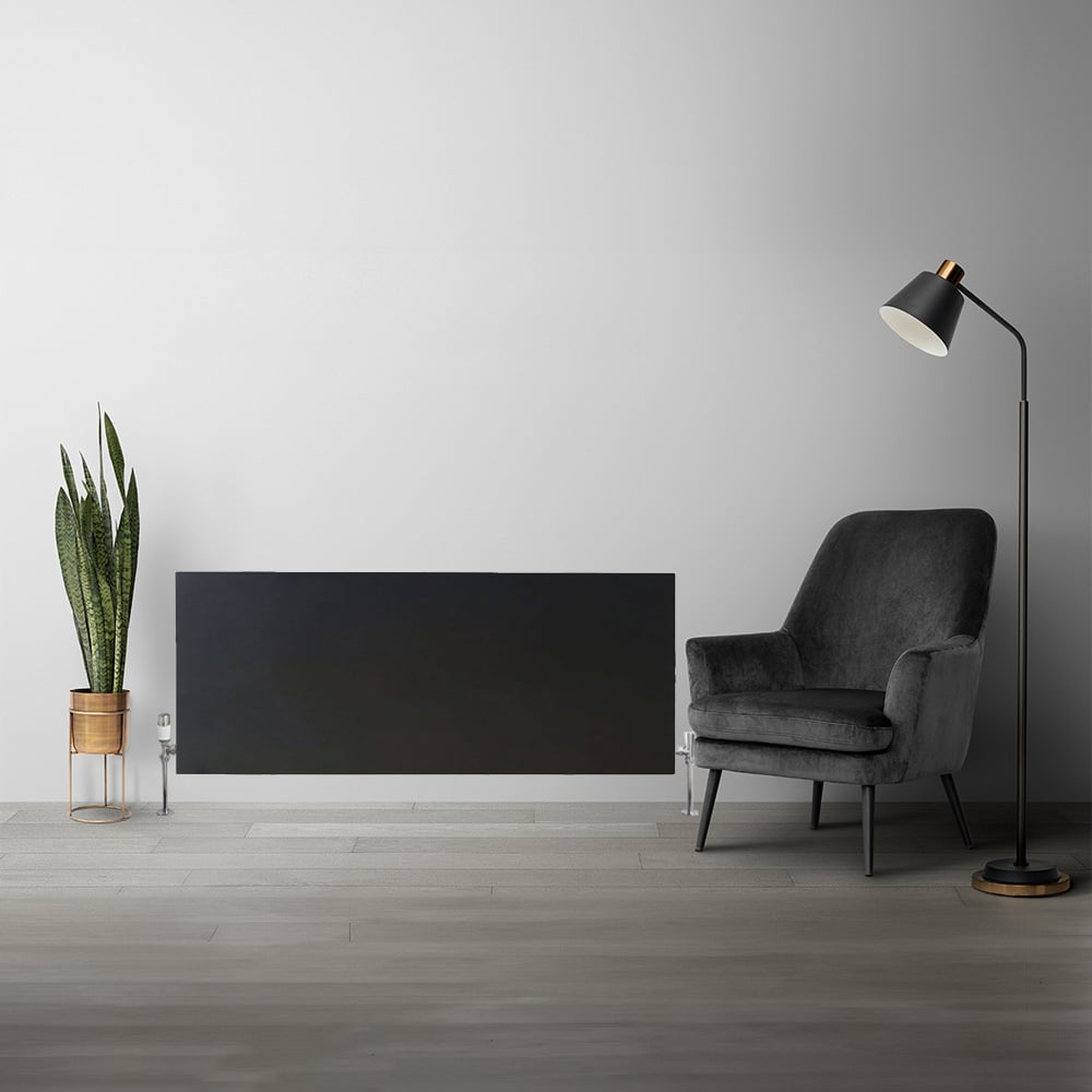 H40 x B220 T22 - Paneelradiator C4 vlakke voorzijde Mat Zwart