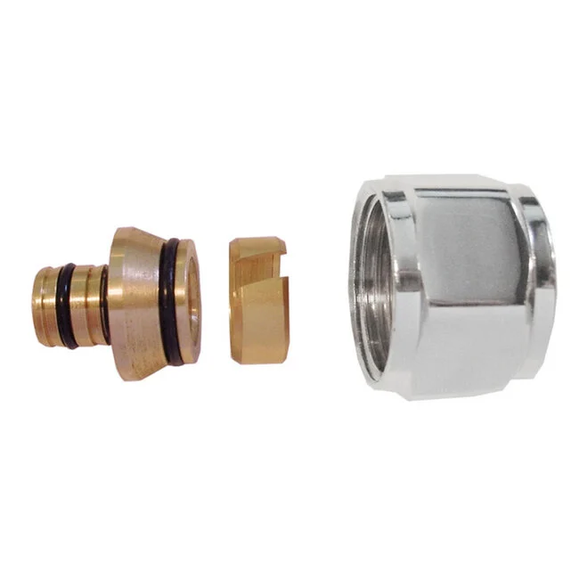 luxe adaptor 16x2,0 Eurok. chroom