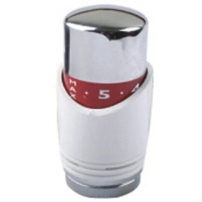 luxe thermostaatknop M-30 wit/chroom