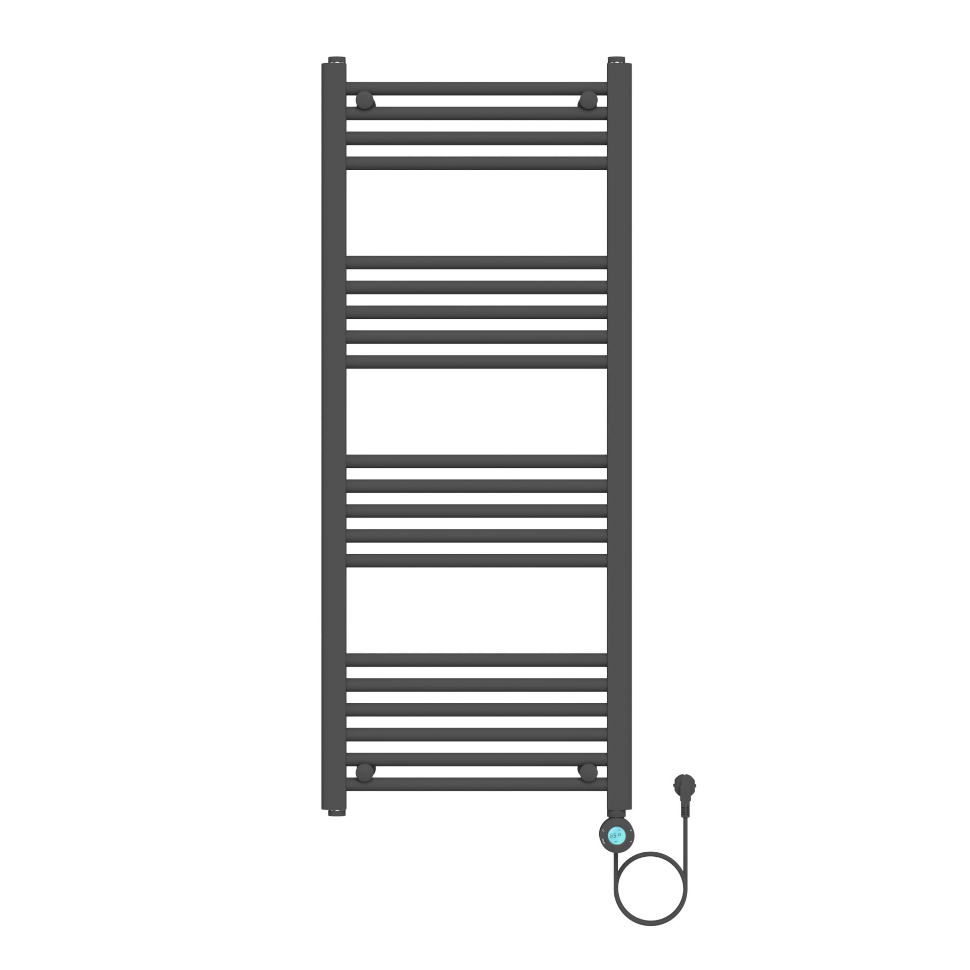 H120 x B50 cm - elektrische handdoekradiator 700 Watt - Mat Zwart - Smart Wifi