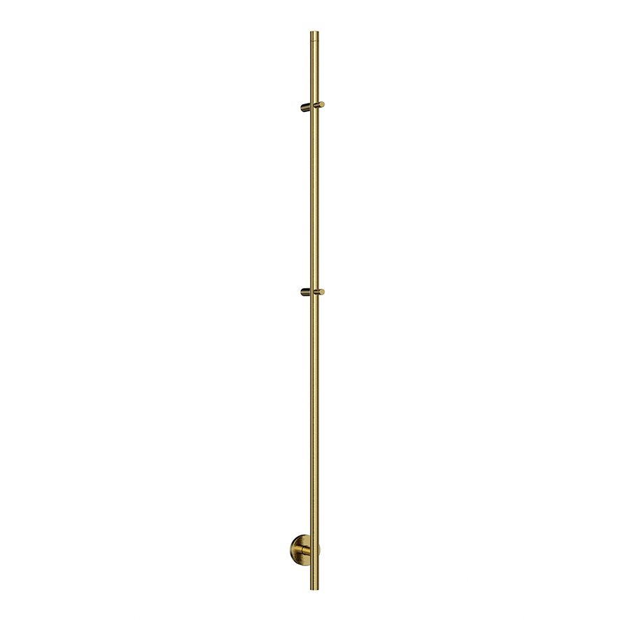 Callista elektrische staafhanddoekradiator 60 Watt 150 cm geborsteld messing PVD